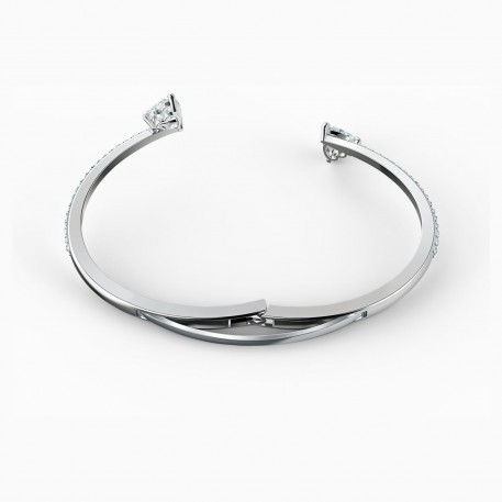 Swarovski Attract Soul Heart Bangle Βραχιόλι, Επιπλατινωμένο Με Κρύσταλλα 5518814 