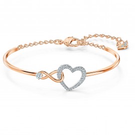 Swarovski Infinity Heart Bangle Βραχιόλι, Επιροδιωμένο-Ροζ Χρυσό Με Κρύσταλλα 5518869