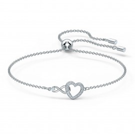 Swarovski Infinity Heart Βραχιόλι,Επιπλατινωμένο Με Κρύσταλλα 5524421