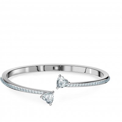 Swarovski Άκαμπτο βραχιόλι Attract Soul Καρδιά, Λευκό, Επιμετάλλωση ροδίου 5535289