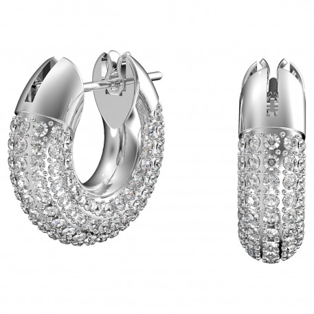 Swarovski Dextera Hoop Σκουλαρίκια, Επιπλατινωμένα Με Κρύσταλλα 5618306 