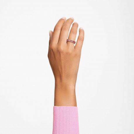 Swarovski Δαχτυλίδι Matrix Κοπή Baguette, Ροζ, Επιμετάλλωση σε ροζ χρυσαφί τόνο 5648287 