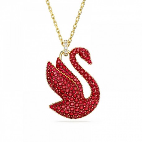 Swarovski Iconic Swan Κύκνος, Mεγάλο, Κόκκινο, Επιμετάλλωση σε χρυσαφί τόνο 5649773 