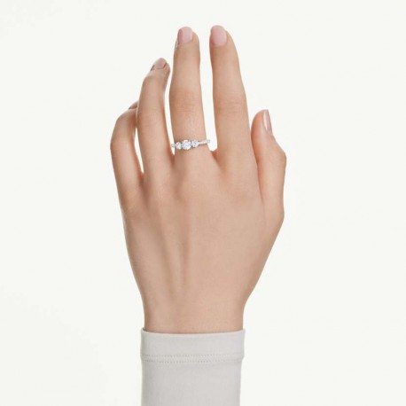 Swarovski Δαχτυλίδι Attract Trilogy, Λευκό, Επιμετάλλωση ροδίου 5656291 