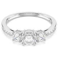 Swarovski Δαχτυλίδι Attract Trilogy, Λευκό, Επιμετάλλωση ροδίου 5656291
