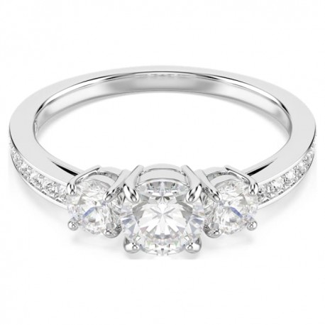 Swarovski Δαχτυλίδι Attract Trilogy, Λευκό, Επιμετάλλωση ροδίου 5656291 