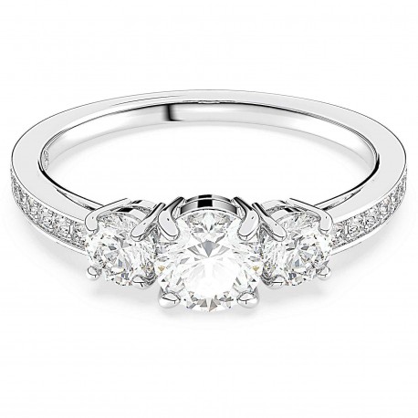 Swarovski Δαχτυλίδι Attract Trilogy, Λευκό, Επιμετάλλωση ροδίου 5656291 