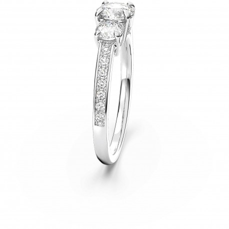 Swarovski Δαχτυλίδι Attract Trilogy, Λευκό, Επιμετάλλωση ροδίου 5656291 