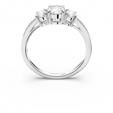 Swarovski Δαχτυλίδι Attract Trilogy, Λευκό, Επιμετάλλωση ροδίου 5655713 