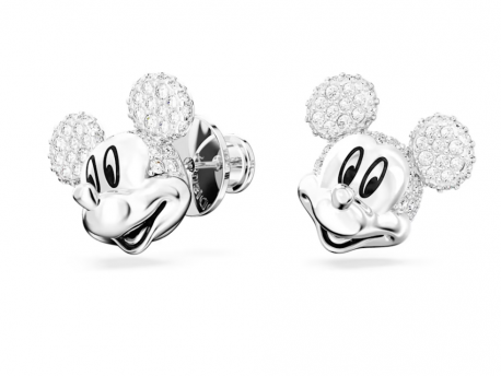 Swarovski Disney Mickey Mouse Σκουλαρίκια Λευκά, Επιμετάλλωση ροδίου 5668781 