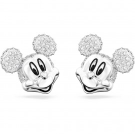 Swarovski Disney Mickey Mouse Σκουλαρίκια Λευκά, Επιμετάλλωση ροδίου 5668781