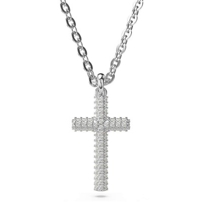 Swarovski κολιέ Insigne Pavé, Σταυρός, Λευκό, Επιμετάλλωση ροδίου 5675577
