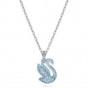 Swarovski Iconic Swan Κολιέ, Μπλε, Επιμετάλλωση ροδίου 5680422