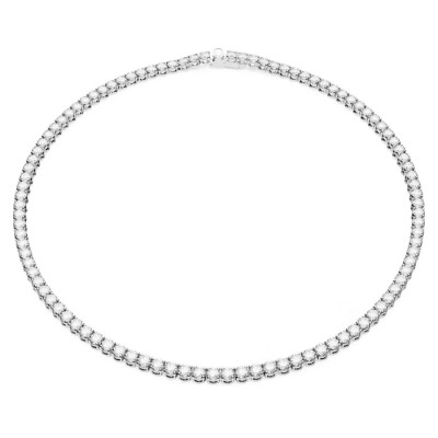 Swarovski Matrix Tennis Κολιέ, Λευκό, Επιμετάλλωση ροδίου 5681796