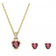 SWAROVSKI Σετ Chroma Καρδιά, Κόκκινο, Επιμετάλλωση σε χρυσαφί τόνο 5684506