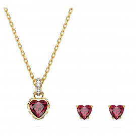 SWAROVSKI Σετ Chroma Καρδιά, Κόκκινο, Επιμετάλλωση σε χρυσαφί τόνο 5684506