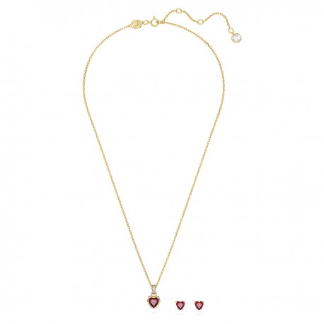 SWAROVSKI Σετ Chroma Καρδιά, Κόκκινο, Επιμετάλλωση σε χρυσαφί τόνο 5684506 