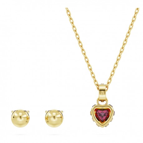 SWAROVSKI Σετ Chroma Καρδιά, Κόκκινο, Επιμετάλλωση σε χρυσαφί τόνο 5684506 