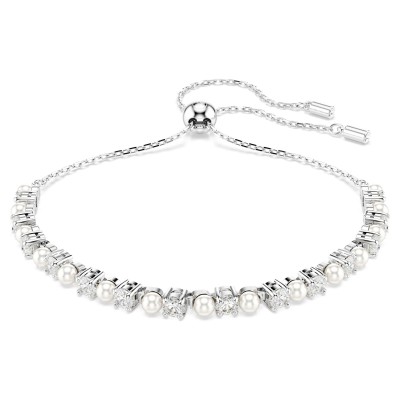 Swarovski Βραχιόλι Matrix Crystal pearl, Στρογγυλή κοπή, Λευκό, Επιμετάλλωση ροδίου 5689633 Swarovski Βραχιόλι Matrix Crystal pearl, Στρογγυλή κοπή, Λευκό, Επιμετάλλωση ροδίου 5689633
