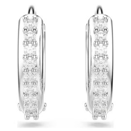 Swarovski Σκουλαρίκια Matrix Στρογγυλή κοπή, Λευκά, Επιμετάλλωση ροδίου 5690670