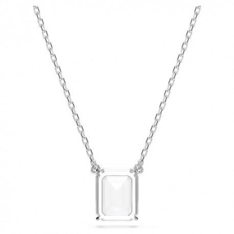 Swarovski κολιέ Stilla Οκταγωνική κοπή, Λευκό, Επιμετάλλωση ροδίου 5693405 