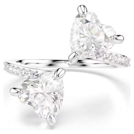 Swarovski δαχτυλίδι Mesmera Attract Κοπή Heart, Pavé, Καρδιά, Λευκό, Φινίρισμα σε ασημένιο τόνο 5705595 