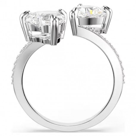 Swarovski δαχτυλίδι Mesmera Attract Κοπή Heart, Pavé, Καρδιά, Λευκό, Φινίρισμα σε ασημένιο τόνο 5705595 