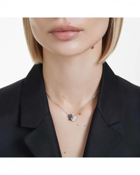 Swarovski Κολιέ Swan Κύκνος, Μαύρο, Φινίρισμα από διάφορα μέταλλα 5705721 