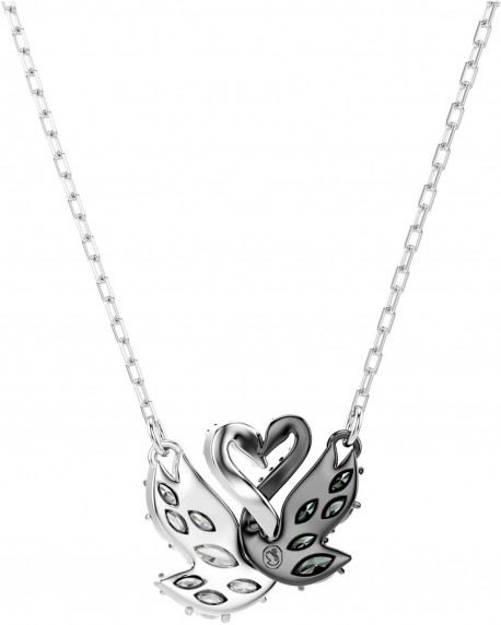 Swarovski Κολιέ Swan Κύκνος, Μαύρο, Φινίρισμα από διάφορα μέταλλα 5705721 