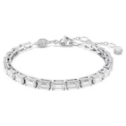 Swarovski Βραχιόλι Tennis Matrix Κοπή Baguette, Λευκό, Επιμετάλλωση ροδίου 5707200