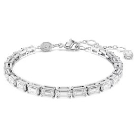 Swarovski Βραχιόλι Tennis Matrix Κοπή Baguette, Λευκό, Επιμετάλλωση ροδίου 5707200