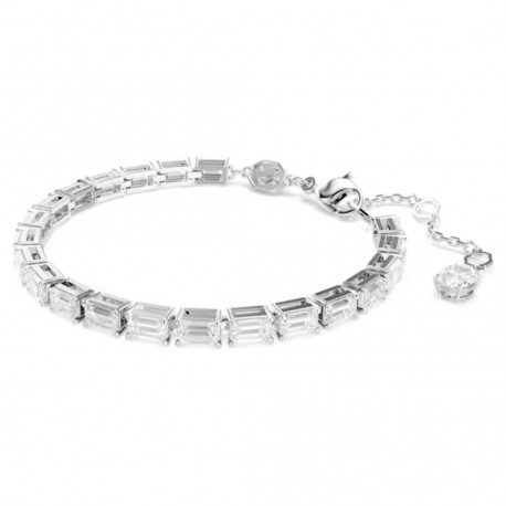 Swarovski Βραχιόλι Tennis Matrix Κοπή Baguette, Λευκό, Επιμετάλλωση ροδίου 5707200 