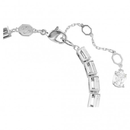 Swarovski Βραχιόλι Tennis Matrix Κοπή Baguette, Λευκό, Επιμετάλλωση ροδίου 5707200 