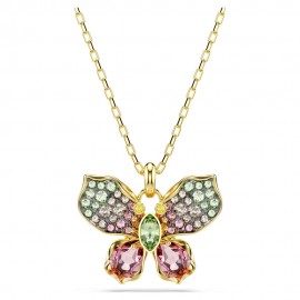 Swarovski Idyllia Κολιέ, Pavé, Πεταλούδα, Πολύχρωμο, Επιμετάλλωση σε χρυσαφί τόνο 5709950