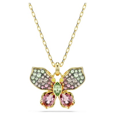 Swarovski Idyllia Κολιέ, Pavé, Πεταλούδα, Πολύχρωμο, Επιμετάλλωση σε χρυσαφί τόνο 5709950