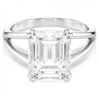 Swarovski Δαχτυλίδι  Stilla Οκταγωνική κοπή, Λευκό, Φινίρισμα σε ασημένιο τόνο 5717880