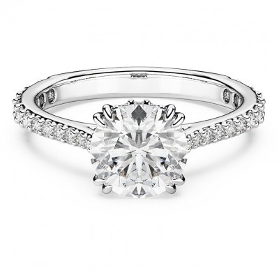 Swarovski Δαχτυλίδι Una Angelic, Λευκό, Φινίρισμα σε ασημένιο τόνο 5717932