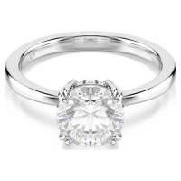 Swarovski Δαχτυλίδι Stilla Στρογγυλή κοπή, Λευκό, Φινίρισμα σε ασημένιο τόνο 5717942