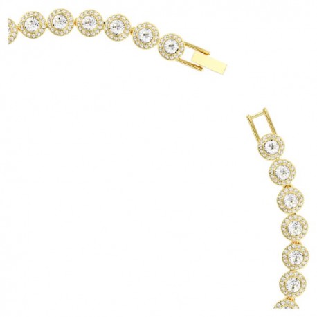 SWAROVSKI Κολιέ Tennis Una Angelic Στρογγυλή κοπή, Λευκό, Επιμετάλλωση σε χρυσαφί τόνο 5720505 