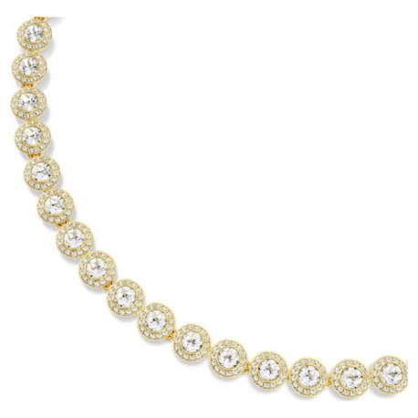 SWAROVSKI Κολιέ Tennis Una Angelic Στρογγυλή κοπή, Λευκό, Επιμετάλλωση σε χρυσαφί τόνο 5720505 