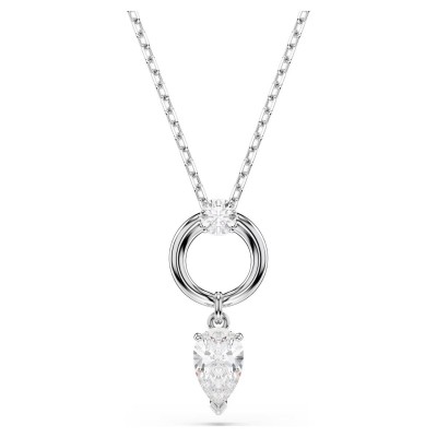 Swarovski Mesmera Κολιέ Pear, Λευκό, Επιμετάλλωση ροδίου 5723146