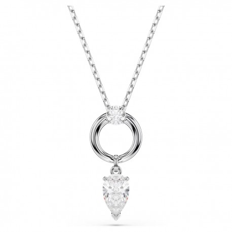 Swarovski Mesmera Κολιέ Pear, Λευκό, Επιμετάλλωση ροδίου 5723146 