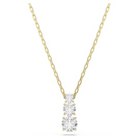 Swarovski Κολιέ Stilla Attract Στρογγυλή κοπή, Λευκό, Επιμετάλλωση σε χρυσαφί τόνο 5723298