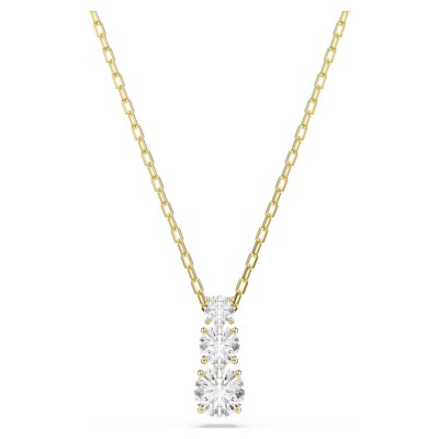 Swarovski Κολιέ Stilla Attract Στρογγυλή κοπή, Λευκό, Επιμετάλλωση σε χρυσαφί τόνο 5723298