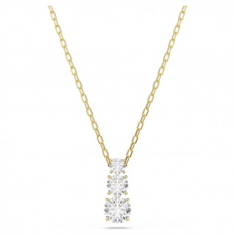 Swarovski Κολιέ Stilla Attract Στρογγυλή κοπή, Λευκό, Επιμετάλλωση σε χρυσαφί τόνο 5723298 