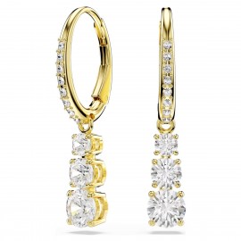 Swarovski Σκουλαρίκια-Κρίκοι Stilla Attract, Λευκά, Επιμετάλλωση σε χρυσαφί τόνο 5723300