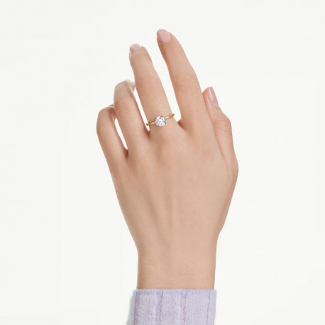 Swarovski Δαχτυλίδι κοκτέιλ Stilla Attract Στρογγυλή κοπή, Λευκό, Επιμετάλλωση σε χρυσαφί τόνο 5723331 