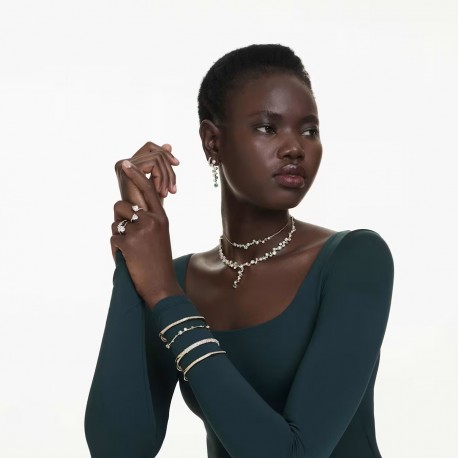Swarovski Δαχτυλίδι κοκτέιλ Stilla Attract Στρογγυλή κοπή, Λευκό, Επιμετάλλωση σε χρυσαφί τόνο 5723331 