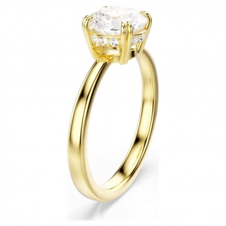 Swarovski Δαχτυλίδι κοκτέιλ Stilla Attract Στρογγυλή κοπή, Λευκό, Επιμετάλλωση σε χρυσαφί τόνο 5723331 