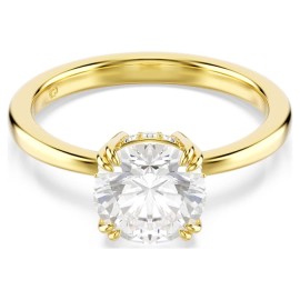 Swarovski Δαχτυλίδι κοκτέιλ Stilla Attract Στρογγυλή κοπή, Λευκό, Επιμετάλλωση σε χρυσαφί τόνο 5723334